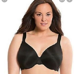 BEAUTIFUL CACIQUE SATIN FULL COVERAGE 42DD UNDERWIRE CROSS-STRAP LACE BACK BRA